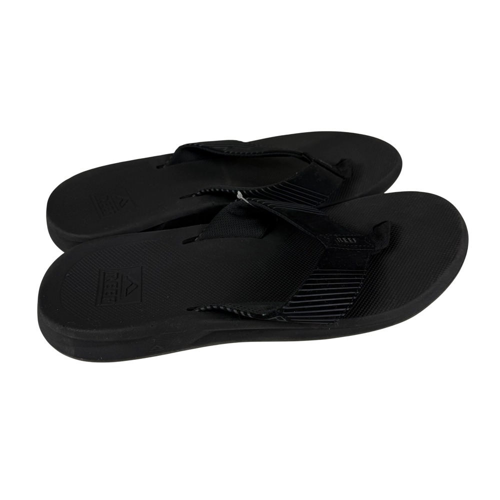 Reef Mens 12 Phantom II Sandals Black Flip Flops High Arch Support RF0A3YMHBK2